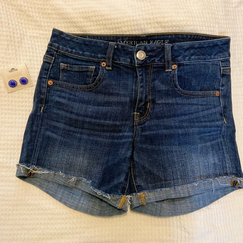 American Eagle Super Stretch Midi Denim Shorts 8